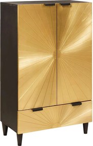 vidaXL Βοηθητικό ντουλάπι Μαύρο και Χρυσό 60 x 33,5 x 100 εκ.