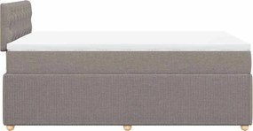 vidaXL Κρεβάτι Boxspring με Στρώμα Taupe 120x190 εκ. Υφασμάτινο