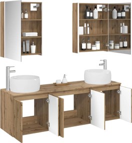 vidaXL Σετ Ντουλαπιών Μπάνιου 5 pcs Artisan Δρυς Επεξεργασμένο Ξύλο