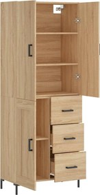 vidaXL Ντουλάπι Sonoma δρυς 69,5 x 34 x 180 εκ. από Επεξεργασμένο Ξύλο