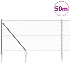 vidaXL Εξάγωνο Φράγμα Πράσινο 1x50 μ Χάλυβας
