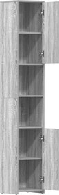 vidaXL Ντουλάπι Μπάνιου Γκρι Sonoma 30x30x183,5 εκ. Επεξεργασμένο Ξύλο