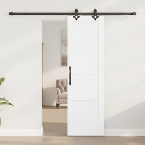 vidaXL Συρόμενη Πόρτα με Σετ Εξαρτημάτων 'ORKDAL' Λευκή Στερεά Ξύλο Πεύκου