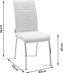 Καρέκλα Ariadne pakoworld PU λευκό-πόδι χρωμίου