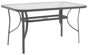 Table Ensure metal dark grey-glass 120x70x70cm 120x70x70 εκ.