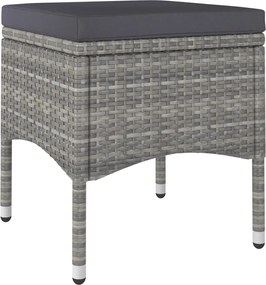 vidaXL Σετ Επίπλων Μπιστρό Κήπου 5 Τεμ. Γκρι Συνθ. Ρατάν/Μασίφ Ακακία
