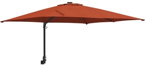 vidaXL Ομπρέλα Κήπου Κόκκινο, Μαύρο 248.5 x 247.5 x 160 εκ.