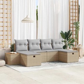 vidaXL Σετ Καναπέ Κήπου 6 pcs Μπεζ 55 x 62 x 69 εκ Πολυ ράταν