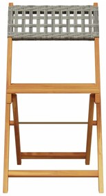 Σετ Τραπεζαρίας Κήπου 5 τεμ. Γκρι από Συνθ. Ρατάν/Μασίφ Ξύλο 3281767