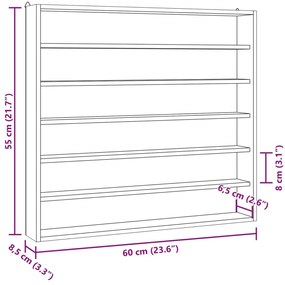 Ξύλινη συλλεκτική βιτρίνα με 6 ράφια 60x8,5x55 εκ. - Καφέ
