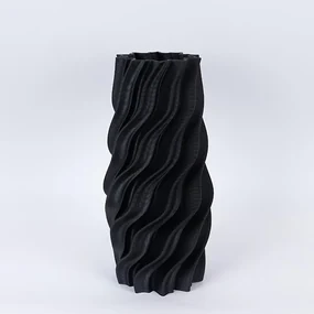 ΒΑΖΟ ΠΟΡΣΕΛΑΝΙΝΟ 3D ΜΑΥΡΟ 18x19x39cm|752-21100