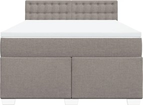 vidaXL Κρεβάτι Boxspring με Στρώμα Taupe 140x190 εκ. Υφασμάτινο