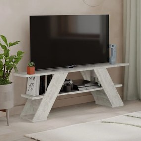 Έπιπλο τηλεόρασης Farfalla λευκό αντικέ 120x33x40εκ