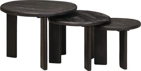 vidaXL Τραπεζάκια Καφέ Στερεών 3 pcs Λευκό Στερεό ξύλο μάνγκο