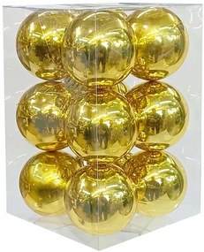 Σετ 12 τεμάχια Χριστουγεννιάτικες Μπάλες Χρυσές 6cm 237742