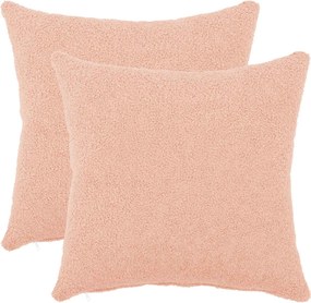 vidaXL Κάλυμμα Μαξιλαριού 2 pcs HEERLEN Ροζ 40 x 40 cm Μπουκλέ