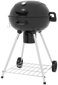 Outsunny Ψησταριά Μπάρμπεκιου, Ø54 cm Σχάρα, Σχάρα Θέρμανσης, Ράφι, Δίσκος Στάχτης, Θερμόμετρο, 55 x 65 x 89 cm, Μαύρο