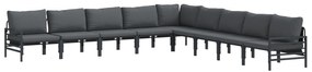 vidaXL Σετ Καναπέ Κήπου 9 pcs Ανθρακί Ατσάλι