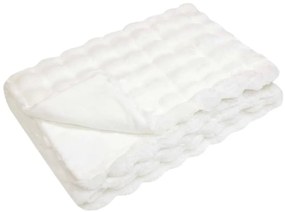 vidaXL Ψεύτικη κουβέρτα από κουνέλι 4 pcs Λευκό 220 x 240 cm