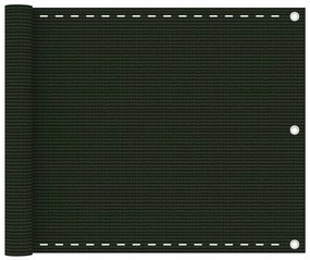 vidaXL Διαχωριστικό Βεράντας Σκούρο Πράσινο 75 x 500 εκ. από HDPE
