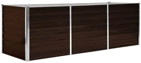 vidaXL Ζαρντινιέρα Υπερυψωμένη Καφέ 240x80x77 εκ. Γαλβανισμ. Χάλυβας