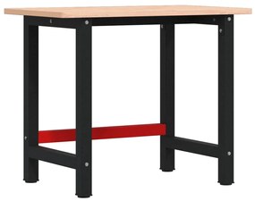 vidaXL Πάγκος Εργασίας Ορθογώνιος 100x60x81,5 εκ. από Μασίφ Ξύλο Οξιάς