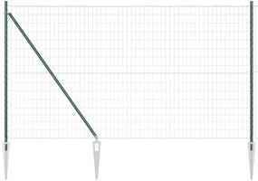 vidaXL Euro Fence με 7 στήλες Σπυρίδων 1.6x10 μ Γαλβανισμένος Χάλυβας Πράσινος