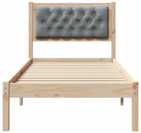vidaXL Σκελετός Κρεβατιού με κεφαλάρι Ανοιχτό γκρι 90 x 190 cm