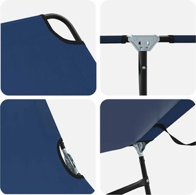 vidaXL Πτυσσόμενη ξαπλώστρα Μπλε 188 x 57 x 86,5 εκ. Πολυεστέρας