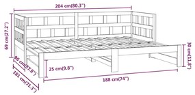 Καναπές Κρεβάτι Συρόμενος 2x(90x200) εκ. από Μασίφ Πεύκο - Καφέ