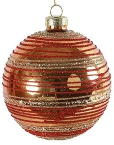 Χριστουγεννιάτικη Μπάλα 013.789125 Φ10cm Red-Gold
