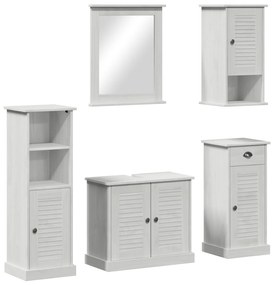 vidaXL Σετ Επίπλων Μπάνιου 5 pcs Λευκό αντικέ 37 x 34 x 110 εκ
