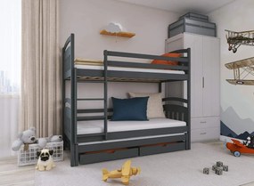 ALAN 80x200 graphite bunk bed Lano Furniture