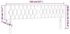 vidaXL Κεφαλάρι Κρεβατιού LED Ανοιχτό Γκρι 160x7x78/88 εκ. Βελούδινο