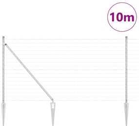 vidaXL Ευρωπαϊκός Φράχτης με 7 Σπάγγους 1x10 μ Γαλβανισμένος Χάλυβας