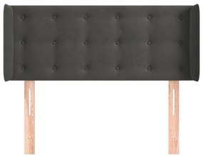 vidaXL Κεφαλάρι με Πτερύγια Σκούρο Γκρι 103x16x78/88 εκ. Βελούδινο