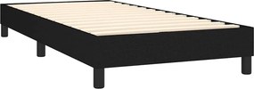 vidaXL Κρεβάτι Boxspring με Στρώμα &amp; LED Μαύρο 100x200 εκ. Υφασμάτινο