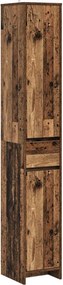 vidaXL Ντουλάπι Μπάνιου Παλαιωμένο ξύλο 30 x 33 x 190 εκ.