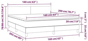 vidaXL Κρεβάτι Boxspring με Στρώμα Γκρι 160x200εκ. από Συνθετικό Δέρμα