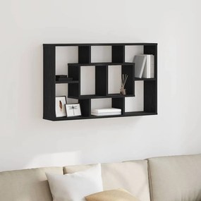 vidaXL Ράφι Τοίχου Μαύρη Οξυά 85 x 16 x 52,5 εκ Επεξεργασμένο Ξύλο