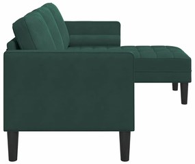 vidaXL Σετ Καναπέ Σκούρο Πράσινο 173 x 131 x 67 εκ Βελούδο