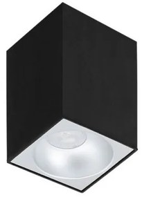 Σποτ Φωτιστικό Οροφής 1xGU10 Ορθογώνιο Downlight Jhonny Viokef 4240701 Μαύρο-Ασημί
