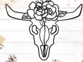 Σετ των 2 Intra απο ξύλο plywood 3mm-4mm πάχος Περίγραμμα Boho Skull Δίασταση 15x15 cm INTRAFABR-117745854