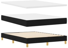 vidaXL Κρεβάτι με Στρώμα, Μαύρο, 140x200 εκ., Ύφασμα