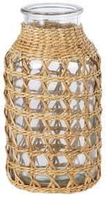 Βάζο Mandy 35625 Φ8,5x17,5cm Natural GloboStar Γυαλί,Bamboo