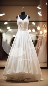 Intra Συλλεκτικό Ξύλινο Παζλ Plywood 4mm - Λευκό νυφικό στην οθόνη σε εσωτερικό σκηνικό Σε Ξύλινο Κουτί - Διαστάσεις Puzzle: 10x10 cm – 25 κομμάτια