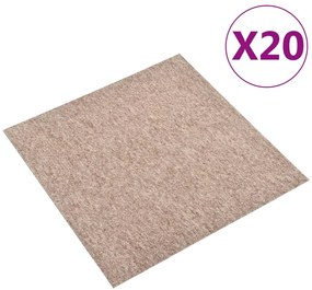 vidaXL Μοκέτα Πλακάκι 20 τεμ. Μπεζ 5 μ² 50x50 εκ.
