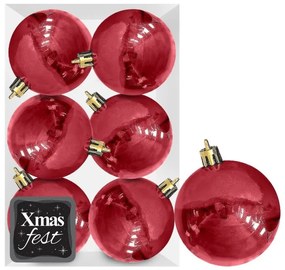 Σετ Μπάλες 6τμχ Κόκκινες Περλέ Δ6εκ. Xmas fest 93-2544