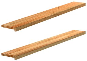 vidaXL Περβάζια παραθύρων 2 τεμ. Αν. Καφέ 160x20x2εκ. Μασίφ Ξύλο Δρυός