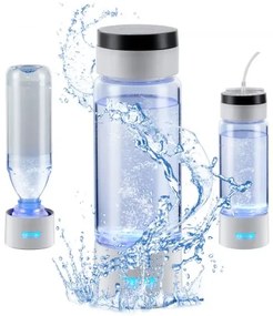 VEVOR Hydrogen Water Bottle Generator, 380 ml / 13.4 oz Capacity Portable Hydrogen Water Maker, SPE Technology Hydrogen Rich Water Ionizer Machine with Nasal Inhalation Tube and Self-Cleaning